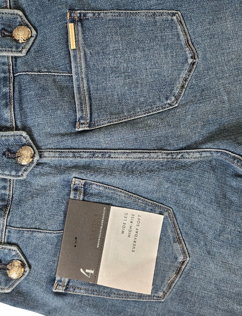 White House Black Market High Rise Mariner Everyday Soft Wide Leg Jeans NWT Sz 4 - Picture 11 of 15